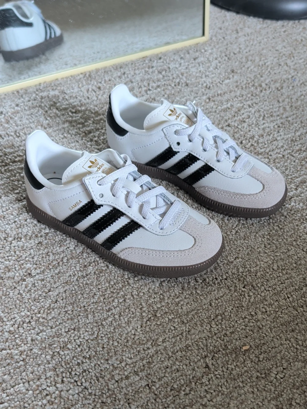 adidas Kids Samba Shoes, White/Black.